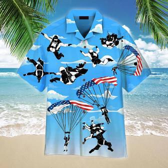 Free Skydiving American Flag Patriotism Aloha Hawaiian Shirt Summer Gifts | Newhawaiianshirts UK