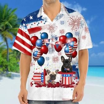 French Bulldog Independence Day Hawaiian Shirt, Dog Hawaii Beach Shirt Short Sleeve For Of July Summer Gifts | Newhawaiianshirts AU