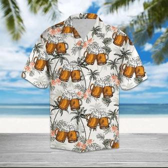 Fresh Beer With Foam Palm Trees Hawaiian Shirt Summer Gifts | Newhawaiianshirts