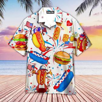 Funny American Hot Dog Of July Independence Day Hawaiian Shirt Summer Gifts | Newhawaiianshirts UK