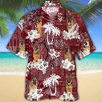 German Shepherd 2 Red Hawaiian Shirt, Gift For Dog Lover Shirts, Animal Summer Shirts Summer Gifts | Newhawaiianshirts UK