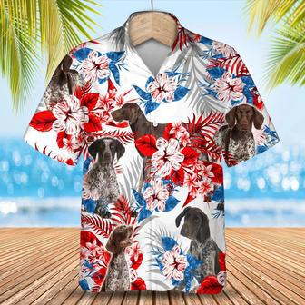 German Shorthaired Pointer American Flag Hawaiian Shirt, Summer Aloha Shirt, Men Hawaiian Shirt, Gift For Summer Summer Gifts | Newhawaiianshirts CA