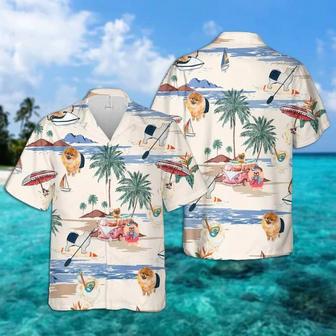 German Spitz Summer Beach Hawaiian Shirt, Hawaiian Shirts For Men Short Sleeve Aloha Beach Shirt Summer Gifts | Newhawaiianshirts UK