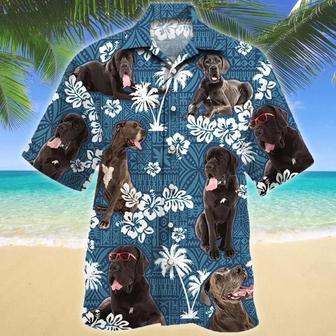 Gift For Great Dane Dog Lovers Blue Tribal Pattern Hawaiian Shirt Summer Gifts | Newhawaiianshirts