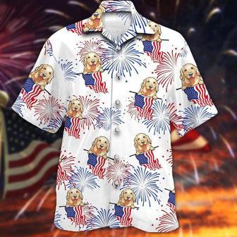 Golden Hawaiian Shirt - Independence Day Golden Hawaii Aloha Shirt, The Fourth Of July Dog Hawaiian Shirt Summer Gifts | Newhawaiianshirts AU