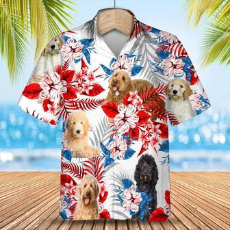 Goldendoodle American Flag Hawaiian Shirt, Summer Aloha Shirt, Men Hawaiian Shirt, Gift For Summer Summer Gifts | Newhawaiianshirts UK