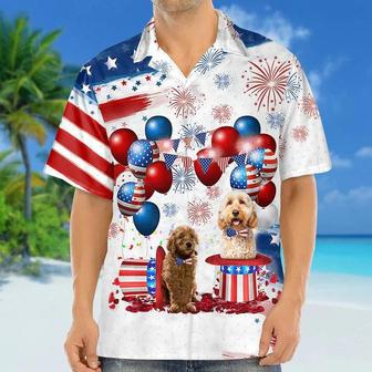 Goldendoodle Independence Day Hawaiian Shirt, Dog Hawaii Beach Shirt Short Sleeve For Of July Summer Gifts | Newhawaiianshirts AU