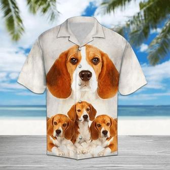 Great Beagle Dog Family Portrait Themed Hawaiian Shirt Summer Gifts | Newhawaiianshirts CA