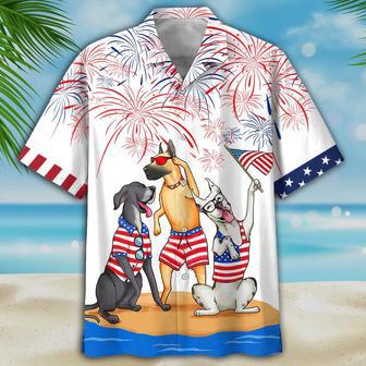 Great Dane Hawaiian Shirt - Independence Is Coming, Usa Patriotic Hawaiian Shirt Summer Gifts | Newhawaiianshirts UK