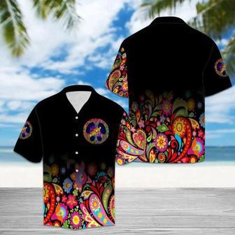 Great Paisley Pattern With Peace Sign Hawaiian Shirt Summer Gifts | Newhawaiianshirts UK