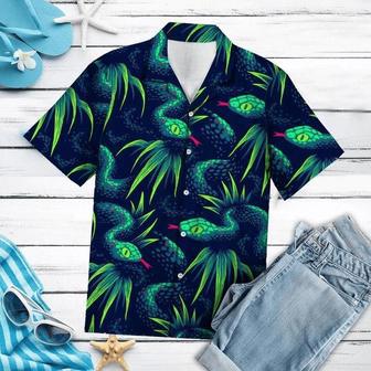 Green Snake Crawling On The Ground Hawaiian Shirt For Men And Women Summer Gifts | Newhawaiianshirts CA