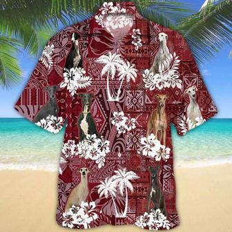 Greyhound Red Hawaiian Shirt, Gift For Dog Lover Shirts, Men's Hawaiian Shirt, Summer Hawaiian Aloha Shirt Summer Gifts | Newhawaiianshirts UK