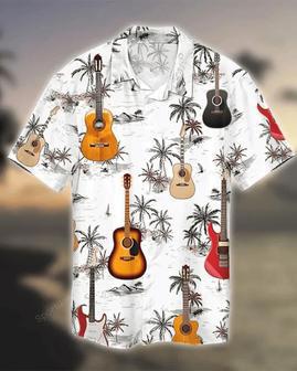 Guitar - Palm Tree Tropical Hawaiian Shirt, Summer Gift, Hawaiian Shirts For Men, Aloha Beach Shirt Summer Gifts | Newhawaiianshirts UK