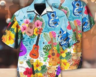 Guitar Tropical Hawaii Ukulele - Hawaiian Shirt, Aloha Tropical Hawaii Shirt, Gift For Family, Hawaiian Set Gift, Funny Hawaiian Shirt. Summer Gifts | Newhawaiianshirts DE