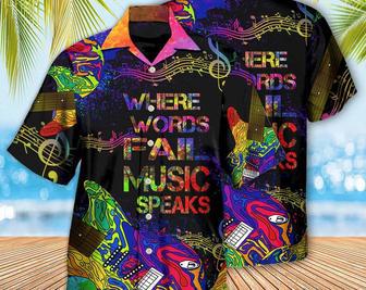 Guitar Where Music Speaks - Hawaiian Shirt, Tropical Hawaii Shirt, Aloha Short Sleeve Button Down, Hawaiian Set Gift, Funny Hawaiian Shirt. Summer Gifts | Newhawaiianshirts AU