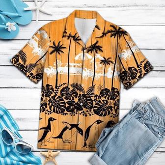 Happy Penguin Palm Tree Summer Vacation Hawaiian Shirt Summer Gifts | Newhawaiianshirts UK