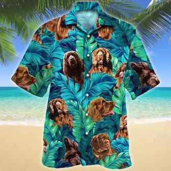 Happy Sussex Spaniel Dog Lovers Summer Beach Palm Tree Hawaiian Shirt, Short Sleeve Hawaiian Aloha Shirt For Men And Women Summer Gifts | Newhawaiianshirts