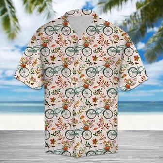 Hawaiian Shirt Autumn Bike With Bouquet In Basket Summer Gifts | Newhawaiianshirts DE