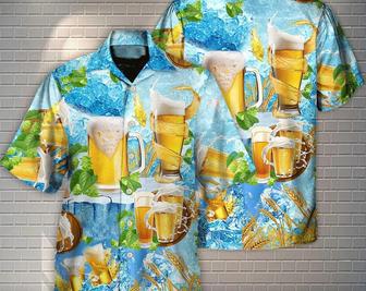 Hawaiian Shirt Beer Make Everyone Happy, Tropical Beach Shirt Button Down Shirt, Gift For Man, Dad Gift, Hawaiian Set Gift. Summer Gifts | Newhawaiianshirts DE