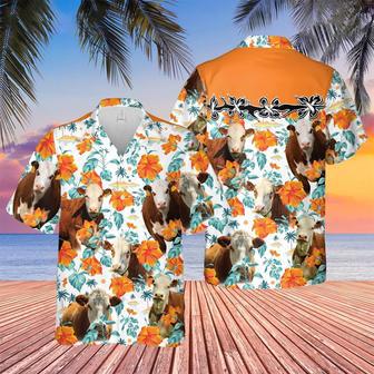 Hereford Hibiscus Floral Hawaiian Shirt Summer Gifts | Newhawaiianshirts