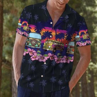 Hippie Bus Border Chest Design Hawaiian Shirt Summer Gifts | Newhawaiianshirts DE