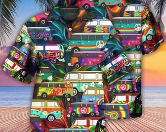 Hippie Bus Colorful Style - Hawaiian Shirt, Short Sleeve Hawaiian Aloha Shirt, Hawaii Style, Hawaii Honeymoon Shirt, Summer Party. Summer Gifts | Newhawaiianshirts AU