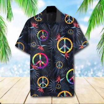 Hippie Tropical Sign Of Peace Hawaiian Shirt Summer Gifts | Newhawaiianshirts DE