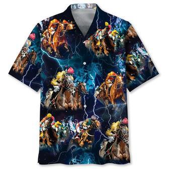 Horse Racing Thunder Hawaiian Shirt Summer Gifts | Newhawaiianshirts UK