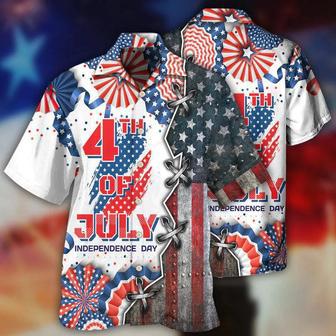 Independence Day Of July All Printed Hawaiian Shirt, Flag Pattern Hawaiian Shirt Summer Gifts | Newhawaiianshirts UK