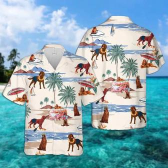 Irish Terrier Summer Beach Hawaiian Shirt, Hawaiian Shirts For Men Women Short Sleeve Aloha Beach Shirt Summer Gifts | Newhawaiianshirts UK