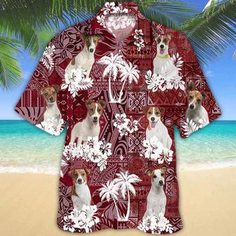 Jack Russell Terrier Red Hawaiian Shirt, Gift For Dog Lover Shirts, Men's Hawaiian Shirt, Summer Hawaiian Aloha Shirt Summer Gifts | Newhawaiianshirts UK