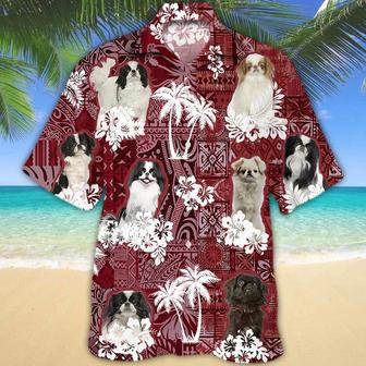 Japanese Chin Red Hawaiian Shirt, Gift For Dog Lover Shirts, Animal Summer Shirts Summer Gifts | Newhawaiianshirts