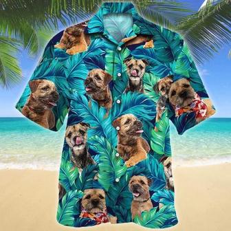 Kawaii Border Terrier Dog Lovers Gift Summer Beach Palm Tree Pattern Hawaiian Shirt Summer Gifts | Newhawaiianshirts AU