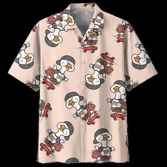 Kawaii Duck Background Design Hawaiian Shirt Summer Gifts | Newhawaiianshirts