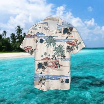 Keeshond Summer Beach Hawaiian Shirt, Hawaiian Shirts For Men Women Short Sleeve Aloha Beach Shirt Summer Gifts | Newhawaiianshirts UK