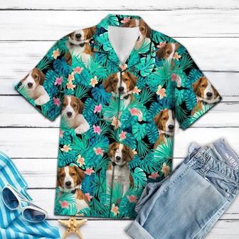 Kooikerhondje Dog Among Tropical Leaves And Flowers Hawaiian Shirt Summer Gifts | Newhawaiianshirts CA