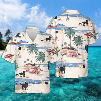 Labrador Retriever Summer Beach Hawaiian Shirt, Dog Beach Short Sleeve Hawaiian Shirt Summer Gifts | Newhawaiianshirts UK