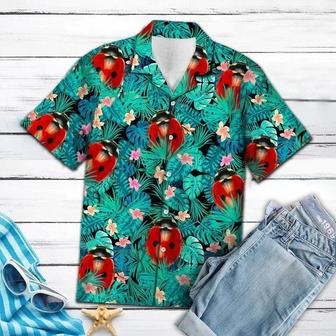 Ladybug Tropical Palm Leaves Summer Vacation Hawaiian Shirt Summer Gifts | Newhawaiianshirts CA