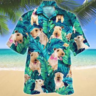 Lakeland Terrier Dog Lovers Summer Beach Palm Tree Hawaiian Shirt, Summer Aloha Hawaii Shirt For Men Women Summer Gifts | Newhawaiianshirts