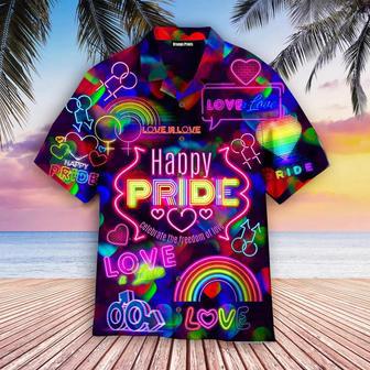 Lgbt Gay Pride Month Aloha Hawaiian Shirts, Lgbt Pride Shirt, Love Is Love Shirt Summer Gifts | Newhawaiianshirts UK