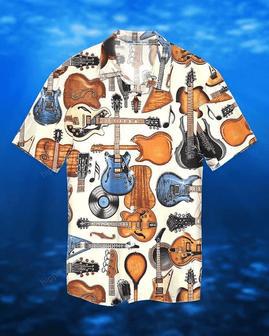 Love Guitar Bass Bling White Hawaiian Shirt, Short Sleeve Hawaiian Aloha Shirt Summer Gifts | Newhawaiianshirts UK