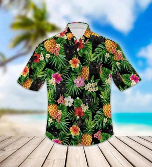 Lovely Black Cat Pineapple Design Hawaiian Shirt Summer Gifts | Newhawaiianshirts