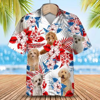 Maltipoo American Flag Hawaiian Shirt, Summer Aloha Shirt, Men Hawaiian Shirt, Gift For Summer Summer Gifts | Newhawaiianshirts UK