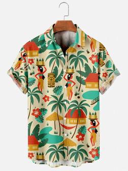 Mens Hawaiian Shirt Aloha Beach Retro Hippie Girl Hawaiian Short Sleeve Shirt Summer Gifts | Newhawaiianshirts UK