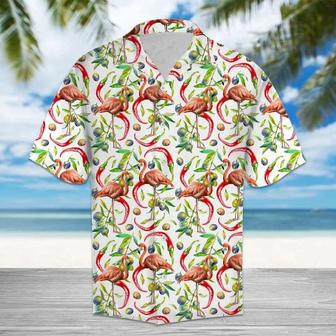 Messy Chili Peppers And Flamingo Hawaiian Shirt Summer Gifts | Newhawaiianshirts AU