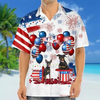 Miniature Pinscher Independence Day Hawaiian Shirt, Dog Hawaii Beach Shirt Short Sleeve For Of July Summer Gifts | Newhawaiianshirts AU