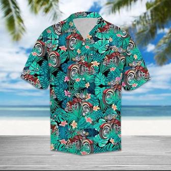 Motorbike Tropical Palm Tree Leaves Summer Aloha Hawaiian Shirt, Summer Aloha Hawaii Shirt For Men Women Summer Gifts | Newhawaiianshirts AU