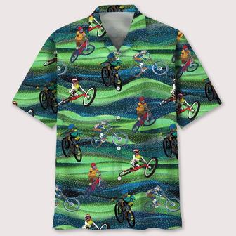 Mountain Bike Seamless Pattern Hawaiian Shirt Summer Gifts | Newhawaiianshirts AU