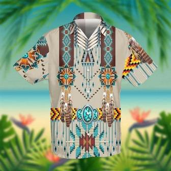 Native American Colorful Design Grey Theme Hawaiian Shirt Summer Gifts | Newhawaiianshirts DE