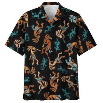 Native American Tribal Instrument Black Theme Hawaiian Shirt Summer Gifts | Newhawaiianshirts AU